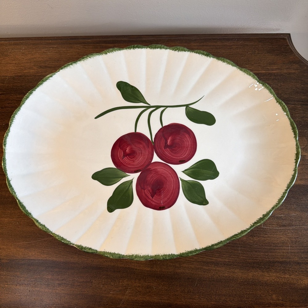 Vintage Blue Ridge Southern Pottery Cherry Trio 15.5" Oval Serving Platter